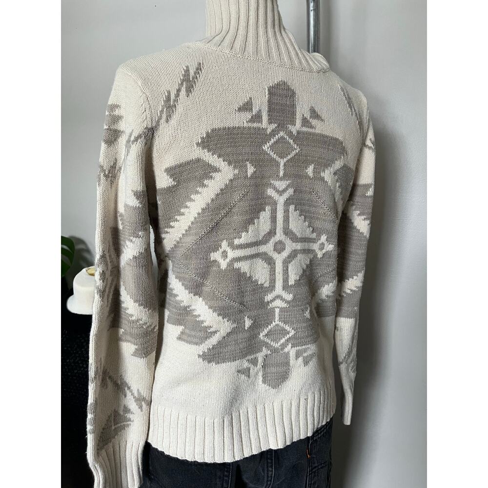 Vintage Ralph Lauren cotton and rabbit hair turtleneck sweater southwestern